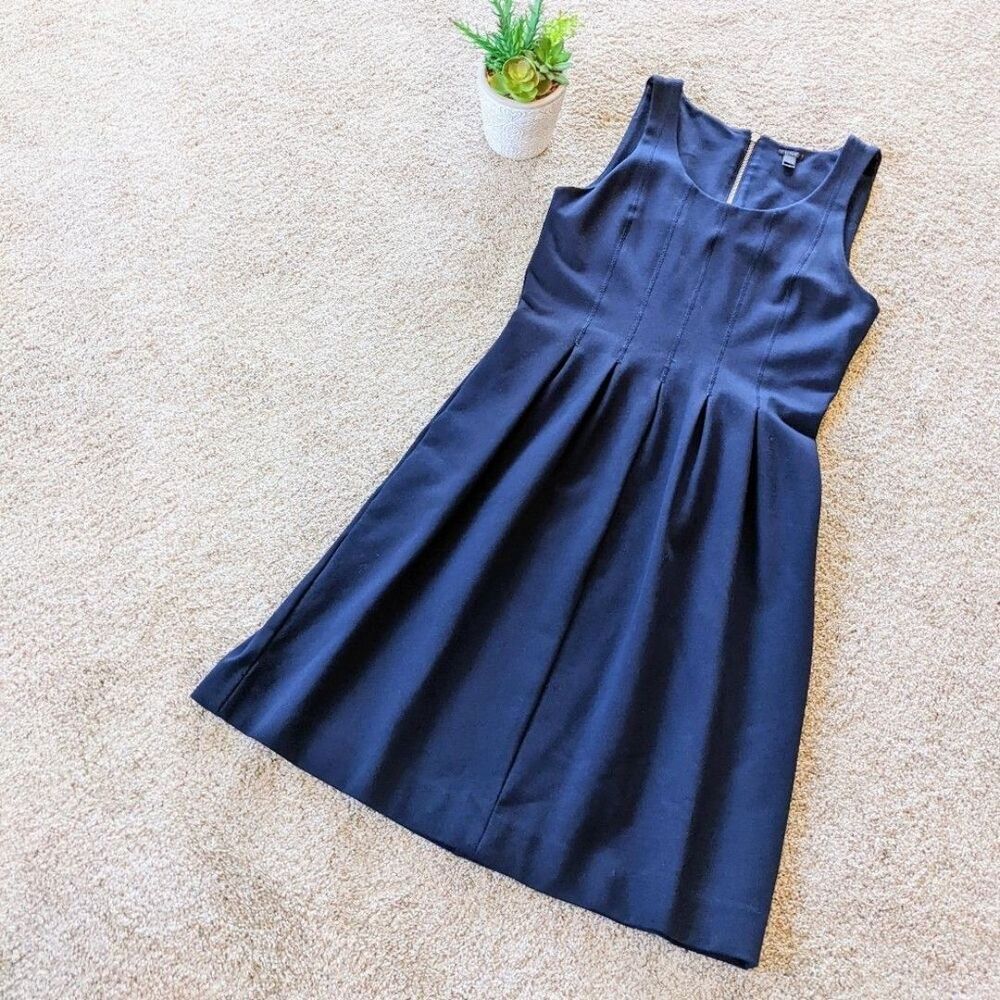 Nave Blue J. Crew Stretch Ponte Dress 8 Classic Event Preppy Coastal - Picture 4 of 11